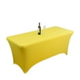 thumbnail image 1 of AUQ Table Cloth,Perfect Fit with High Stretch Fabric Tablecloth,Waterproof and Stain-Resistant Tablecloths,183*76*76CM,Light Yellow, 1 of 4