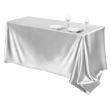 AUQ Table Cloth,Satin Solid Color Design Tablecloth,High-End Events Table Covers for Family Gathering,Wedding,or Formal Dinner Party,145*220CM,Style1