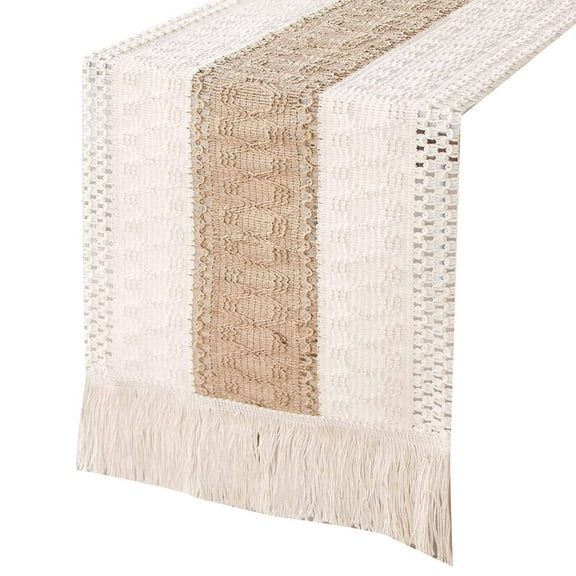 AUQ Table Runner,Bohemian Style Design Table Cloth,Removable Bottom Thread Table Mats,30*183cm,Style1