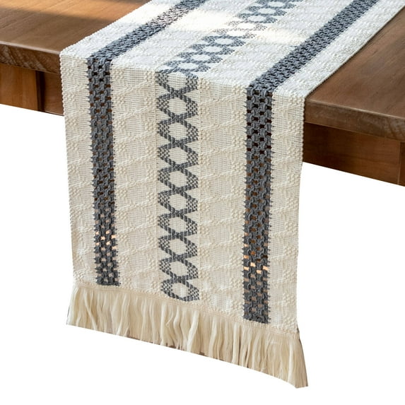 AUQ Table Runner,Breathable Eco-Friendly Fabric Table Cloth,Stylish Crochet Pattern Table Cloth Rectangle Table,30*183cm,Style19