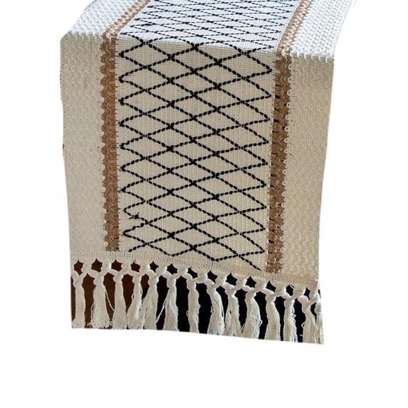 AUQ Table Runner,Charming Holiday Motifs Table Mats,Beautifully Handcrafted Tassels Table Cover,30*183cm,Style25