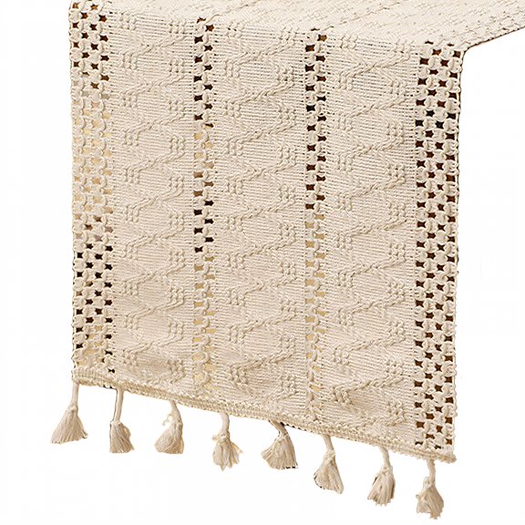 AUQ Table Runner,Cotton Hemp Blend Kitchen Table Decor,Straight Edge Cut Farmhouse Table Runner,Style2,30*300cm