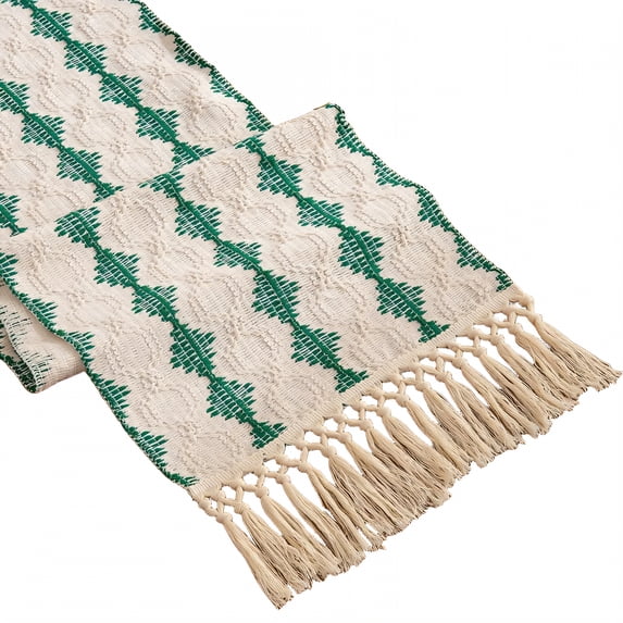 AUQ Table Runner,Cotton Hemp Blend Table Runners,Creamy Surface Farmhouse Table Runner,Style4,35*160cm