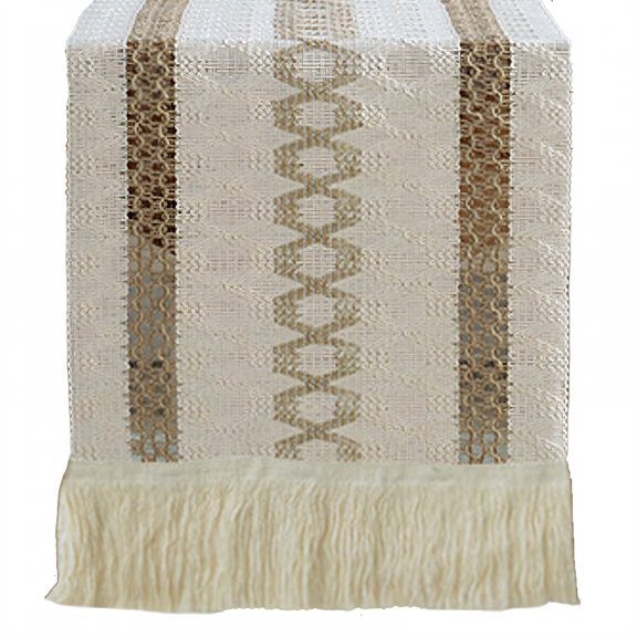 AUQ Table Runner,Cotton Weave Table Runner 48 Inches Long,Simple Upkeep Farmhouse Table Decor,Style2,30*120cm