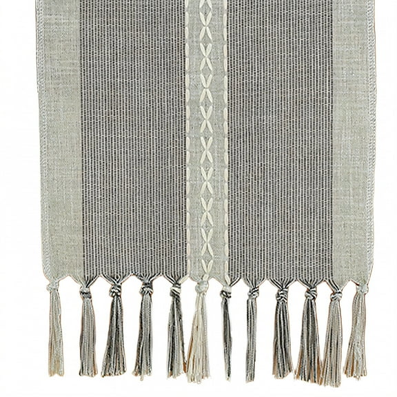 AUQ Table Runner,Defined Grain Table Runners 90 Inches Long,Soft Polyester Fiber Farmhouse Table Runner,Gray,33*228cm
