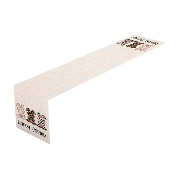 AUQ Table Runner,Easter Tablecloth Table Cover,Breathable Linen Texture Festive Spring Atmosphere Table Runners,Style4,33*183cm