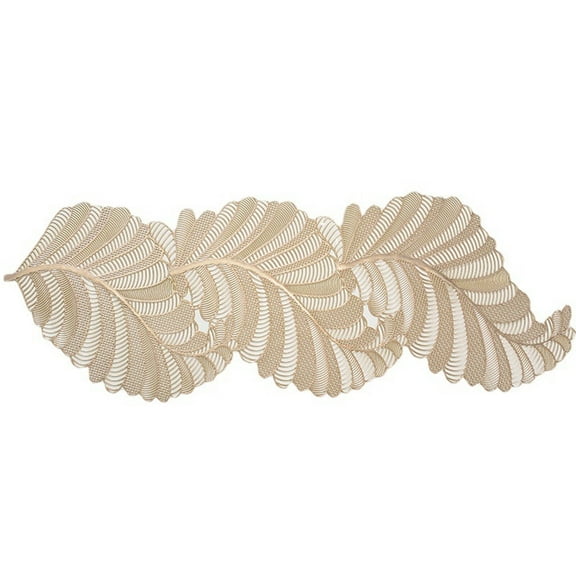 AUQ Table Runner,Elegant European Lace Design Table Cover,Water & Oil Resistant Coating Table Cloth Rectangle Table,33*92cm,Gold