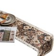 thumbnail image 1 of AUQ Table Runner,Elegant Floral Jacquard Design Table Cloth,Tassel Accents Table Mats for Parties,Gatherings,or Casual Meals,30*180cm,Style2, 1 of 4