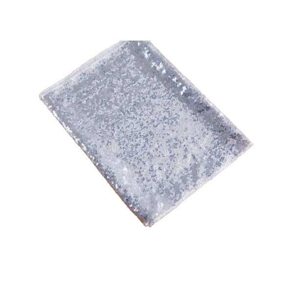 AUQ Table Runner,Full-Sequin Design Table Mats,Sparkling Party Decor Luxury Wedding Tablecloth Table Cover,Silver,30*180cm