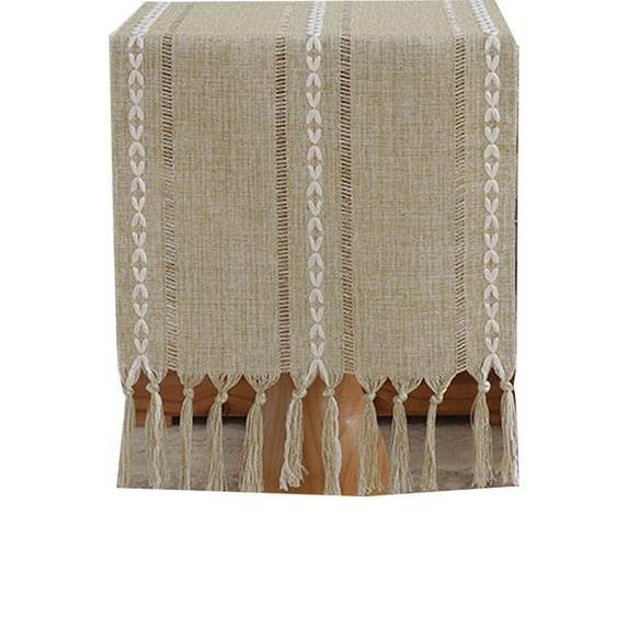 AUQ Table Runner,Handcrafted Jacquard Design Table Cover,Minimalist and Rustic Style Table Runners,33*183cm,Style1