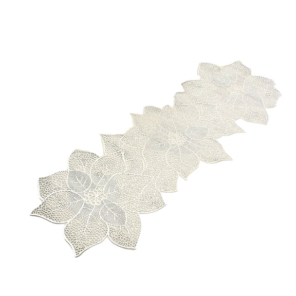 AUQ Table Runner,Nordic Creative Design Table Cloth Rectangle Table,Luxurious Foil Printing Table Mats,90*30cm,Silver