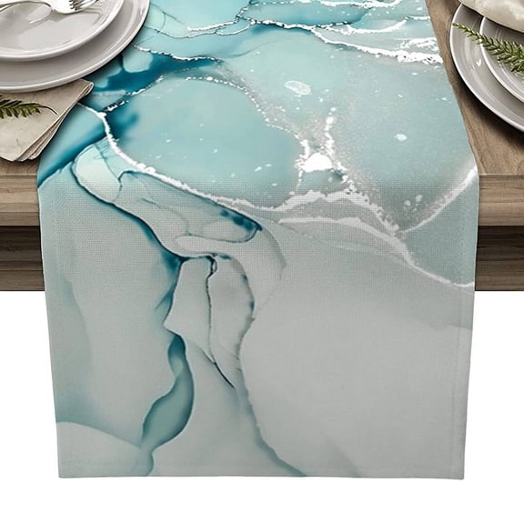 AUQ Table Runner,Summer Ocean Theme Design Table Cloth,Premium Linen Table Cloth Rectangle Table,33cm*183cm,Style1