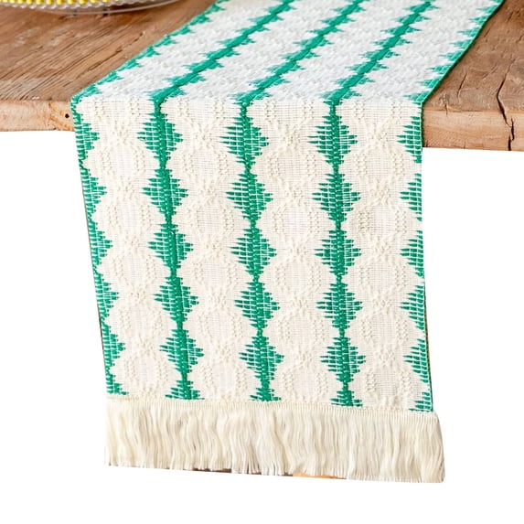 AUQ Table Runner,Sustainably Made with Jute and Cotton Table Cloth,Multiple Usage Opportunities Table Cover,30*183cm,Style29