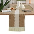 thumbnail image 1 of AUQ Table Runner,Tightly Stitched Table Runners,Home Table Runner Comfortable Square Tablecloth,White and Coffee Brown, 1 of 4