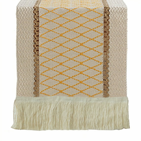 AUQ Table Runner,Time-Saving Upkeep Dining Room Table Decor,Soft Cotton Farmhouse Table Decor,Style3,30*200cm