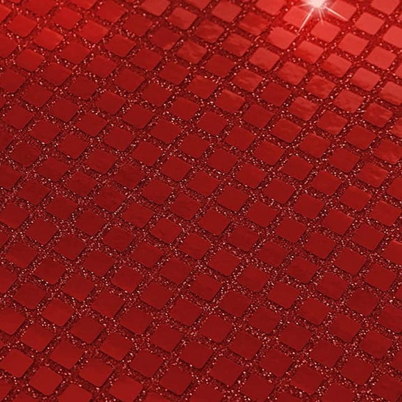 AUQ Table Runner,Unique Disco Mirror Sequin Design Table Cloth,European Elegant Style Table Mats,30*180cm,Red