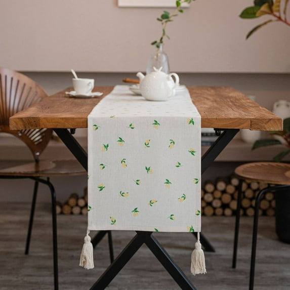 AUQ Table Runner,Vintage Print Design Table Runners,Lightweight Single-Layer Design Table Mats,33*180cm,Style10