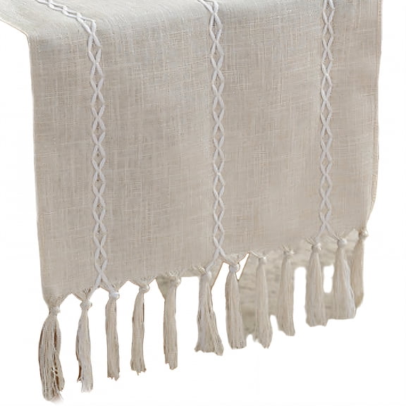 AUQ Table Runner,Well-Defined Texture Farmhouse Table Runner,Balanced Fiber Weave Kitchen Table Decor,Coffee,33*305cm