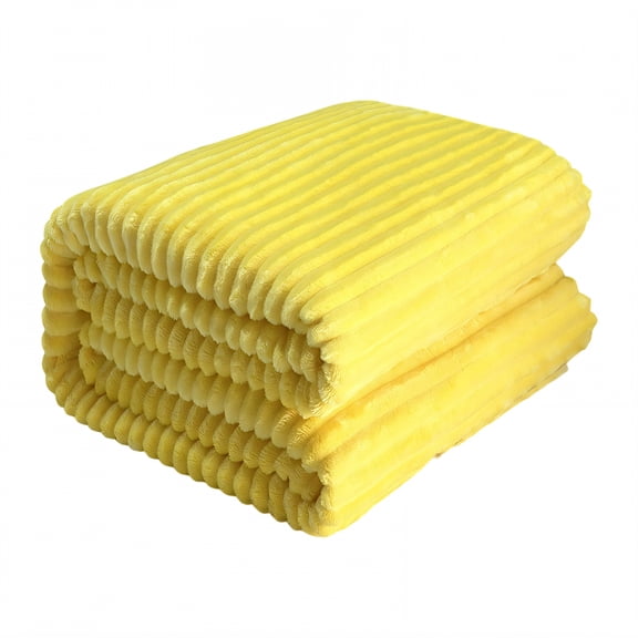 AUQ Throw Blanket,Flannel Fleece Fusion Bed Blankets,Delicate Smooth Surface Warm Blanket,Yellow,27*40in