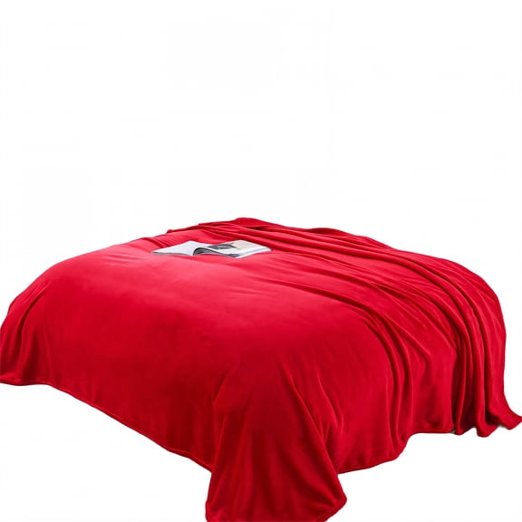 AUQ Throw Blanket,Fleece Velvet Plushness Throw Blanket for Couch,Comfortable Daily Use Bed Blankets,Red,27*40in