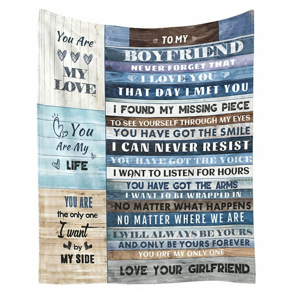AUQ Throw Blanket,Personalized Message Holder Cute Blanket,Warmth and Love Soft Throw Blanket,Style1,53*78in