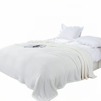 AUQ Throw Blanket,Plush Flannel Velvet Bed Blankets,Luxurious Daily Use Throw Blankets,White,78*90in