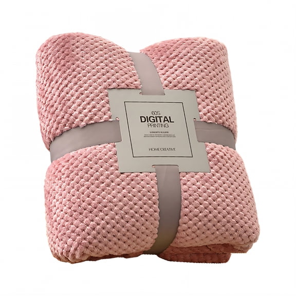 AUQ Throw Blanket,Reversible Cozy Cover Cute Blanket,Warm Comfort Layer Bed Blankets,Pink,78*90in