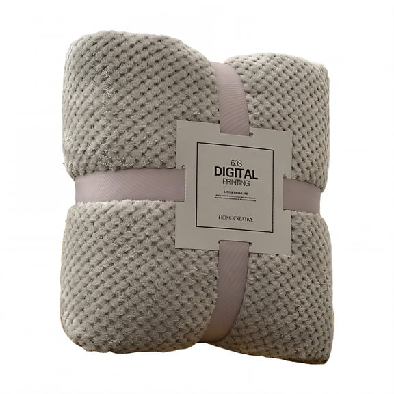 AUQ Throw Blanket,Reversible Thermal Blanket Throw Blankets,Soft Cozy Layer Warm Blanket,Gray,90*107in