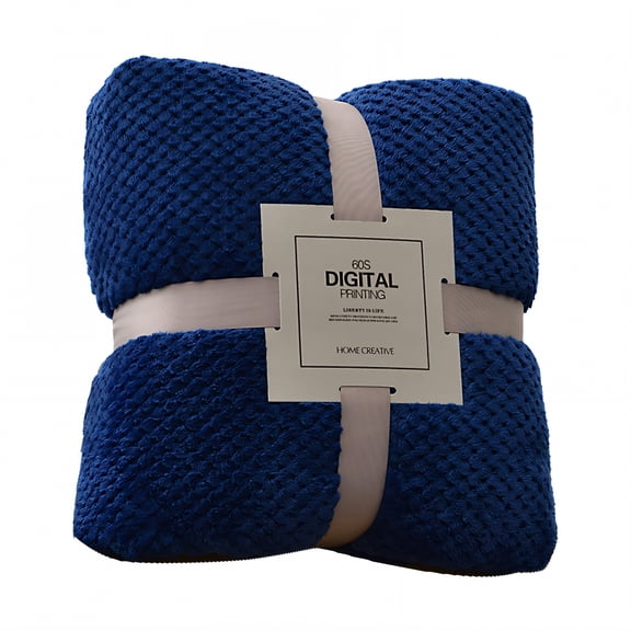 AUQ Throw Blanket,Rolled Hem Precision Soft Throw Blanket,Elegant Edge Bed Blankets,Blue,47*78in