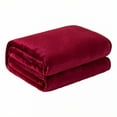 thumbnail image 1 of AUQ Throw Blanket,Sharp Edge Design Bed Throw Blanket,Tidy Draping Look Bed Blankets,WineRed,40*47in, 1 of 4