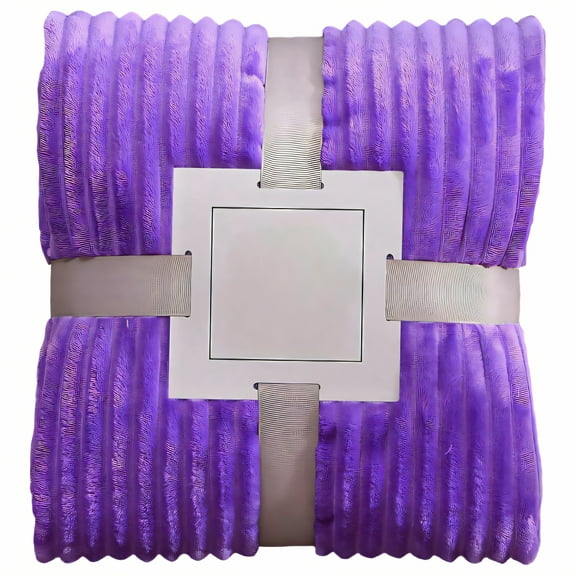 AUQ Throw Blanket,Soft Solid Finish Warm Blanket,Warm Gentle Wrap Bed Blankets,Purple,40*60in