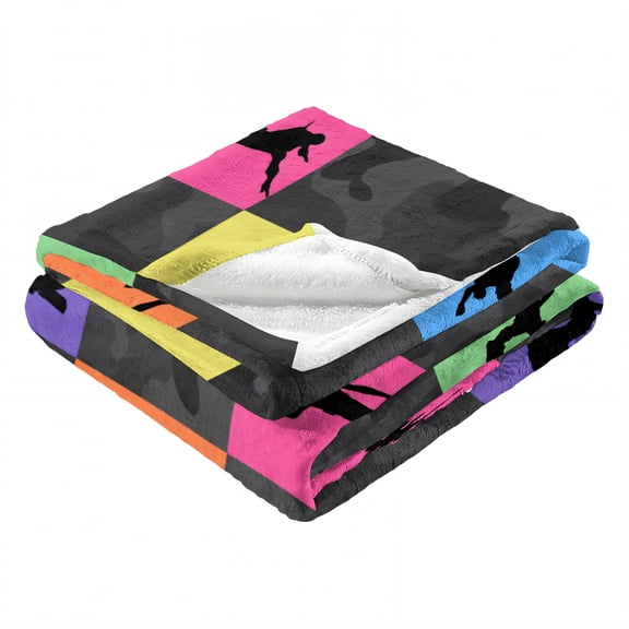 AUQ Throw Blanket,Soft Touch Fabric Warm Blanket,Trendy Colorful Grid Throw Blanket for Couch,78*78in