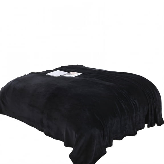 AUQ Throw Blanket,Straight Corner Edges Bed Throw Blanket,Strong Seam Locks Soft Throw Blanket,Black,27*40in