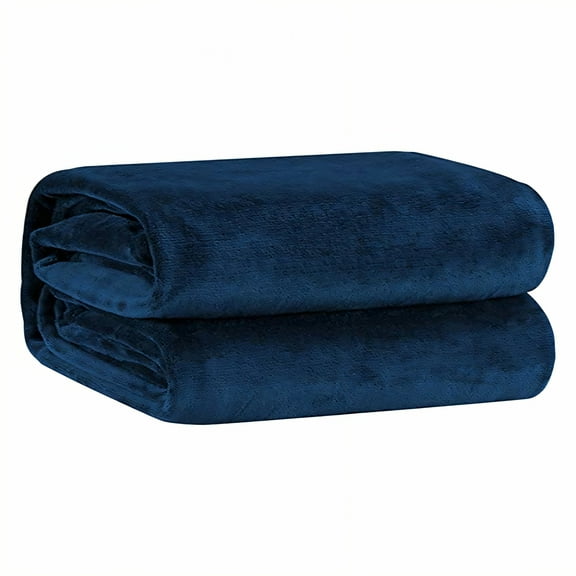 AUQ Throw Blanket,Thick Flannel Fleece Cute Blanket,Deep Winter Comfort Soft Throw Blanket,NavyBlue,47*78in