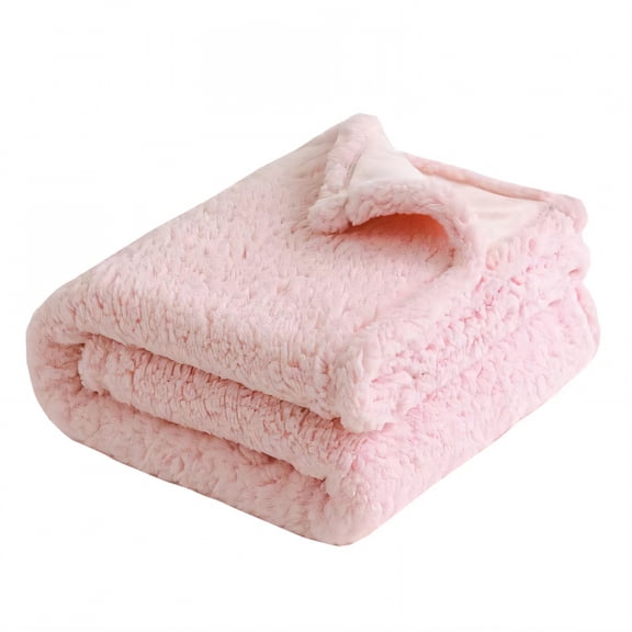 AUQ Throw Blanket,Waterproof Lining Inside Throw Blanket for Couch,Daily Clean Helper Cute Blanket,Pink,57*65in
