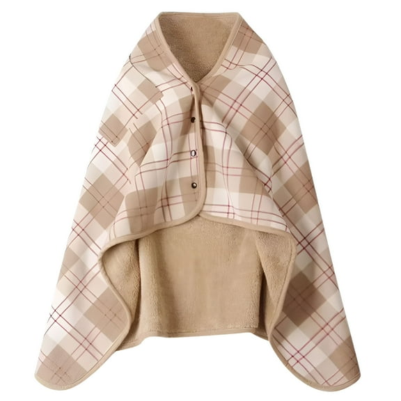 AUQ Throw Blankets Lady Multifunction Doublelayer Tartan Plaid Soft Blanket Scarf Wrap Shawl Winter Warm Snuggie Blanket for Adults