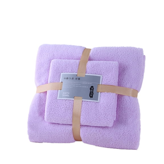 AUQ Towels Soft and Skin-Friendly Bath Towels Quick Drying Bathroom Set,Purple