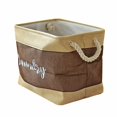 thumbnail image 1 of AUQ Toy Storage Bins,Minimalist Appearance Decorative Baskets,Modern Style Storage Basket,Beige,36*26*29CM,Canvas + EVA, 1 of 4
