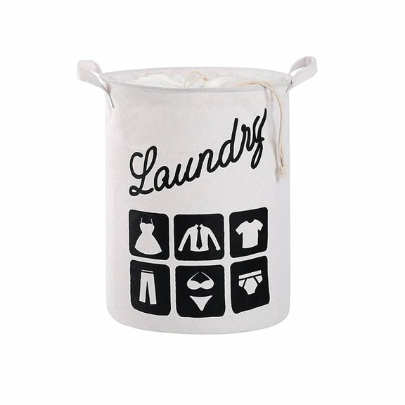 AUQ Toy Storage Bucket,Multi-Functional Storage Design Sundry Organizing Basket,Store Dirty Clothes Dirty Clothes Basket,white,35*45cm,Canvas + PE waterproof layer