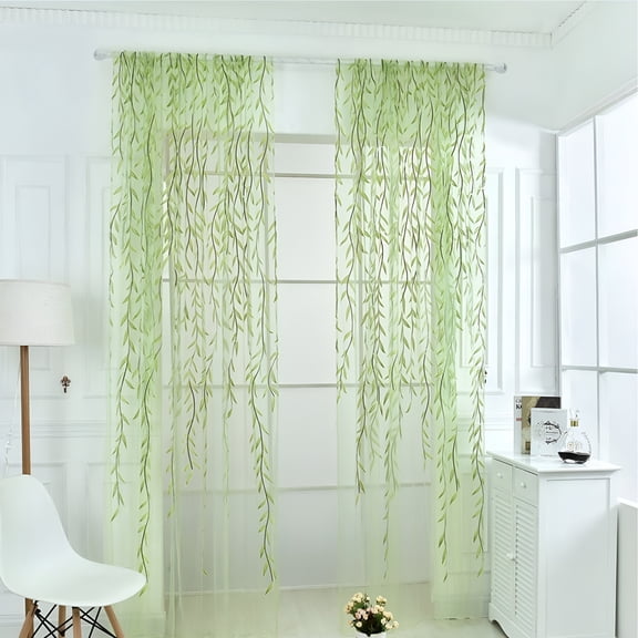AUQ Voile Tulle Room Window Curtain Sheer Voile Panel Drapes Curtain,Drapes for Bathroom & Bedroom & Living Room Curtains (100X270Cm,Mint Green)
