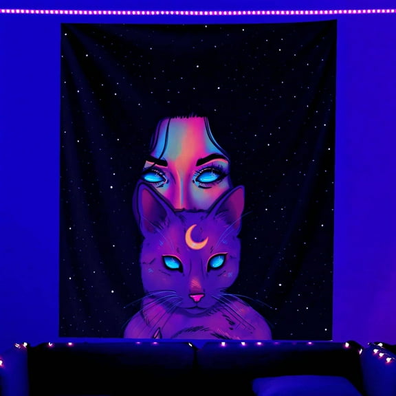 AUQ Wall Tapestry,Purple Light Men Room Decor,Tapestry,28.74X37.40in