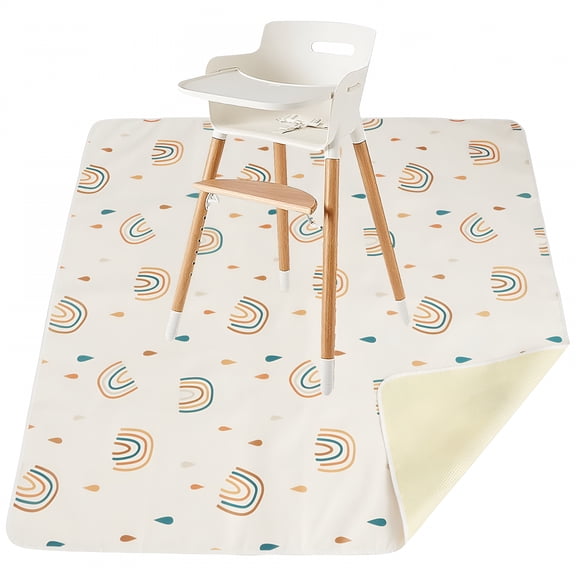 AUQ Waterproof Baby Splat Mat for Under High Chair,Anti-Slip Floor Protector,43" x 43"