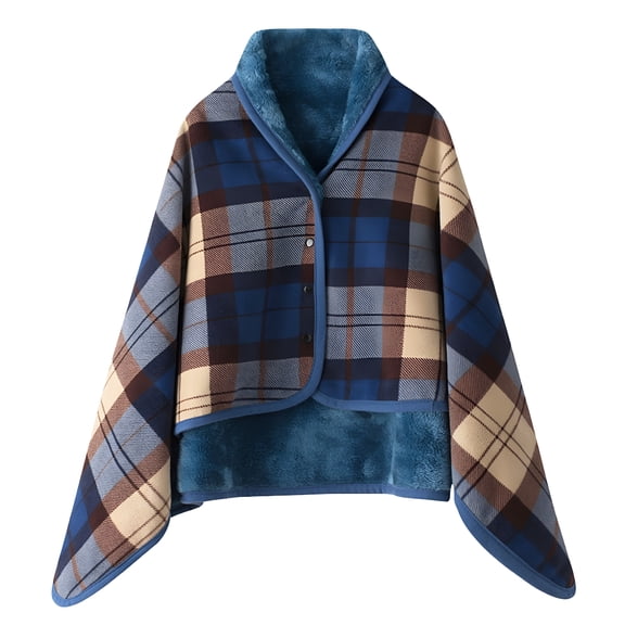 AUQ Wearable Blanket Fleece Wrap Shawl Poncho Blanket,Office Chair Blanket Lap Desk Blanket Warm Throw Blanket Cape Cover for Sofa Bed Travel Camping,Birthday Gift for Elderly Women