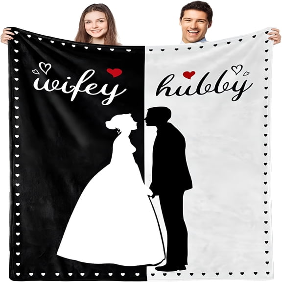 AUQ Wedding Gift for Bride and Groom,Bridal Shower Gifts for Bride to be Ideas Gifts,Wedding Gifts for Couples 2024,Unique Newlywed Gifts for Couples,Marriage Gifts Decorations Throw Blanket 60"x50"