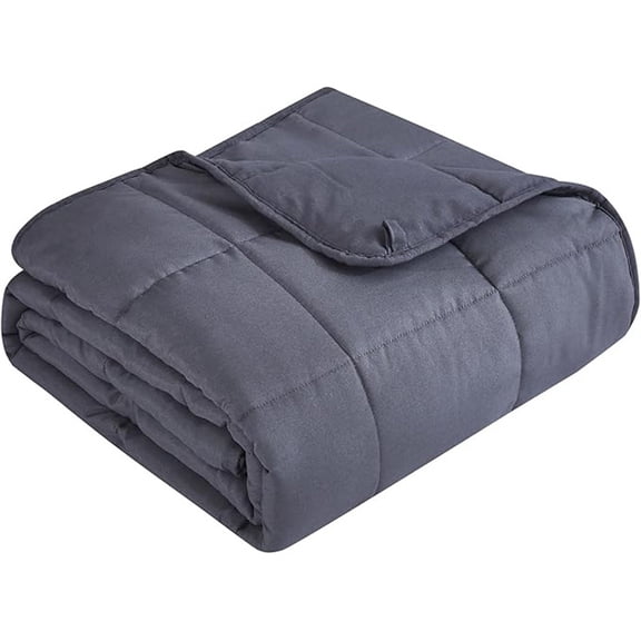 AUQ Weighted Blanket 5 Pounds Cooling Weighted Lap Blanket,Grey Heavy Blanket for Sleeping,Weighted Throw Blanket for 40-60lbs,36"x48"