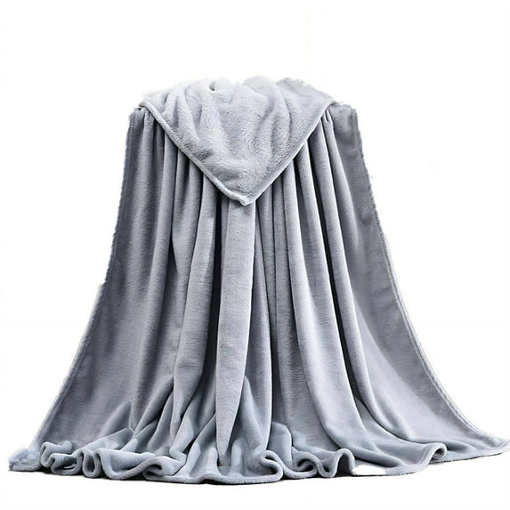 AUQ Weighted Blanket,Pure Color Coral Fleece Cozy Blanket,Breathable and Mul-Purpose Heavy Blanket,Silver,19.7"×27.5"