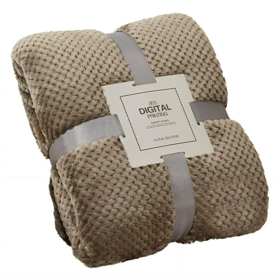 AUQ Weighted Blanket,Upgraded Pineapple Pattern Fabric and Cloud-Like Feel Throw Blanket for Couch,Extra-Wide and Detailed Edge Binding Checkered Blanket,Coffee,17.7"×25.6"