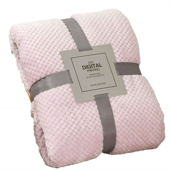 AUQ Weighted Blanket,Upgraded Pineapple Pattern Fabric and Cloud-Like Feel Throw Blanket for Couch,Extra-Wide and Detailed Edge Binding Checkered Blanket,Light Pink,17.7"×25.6"