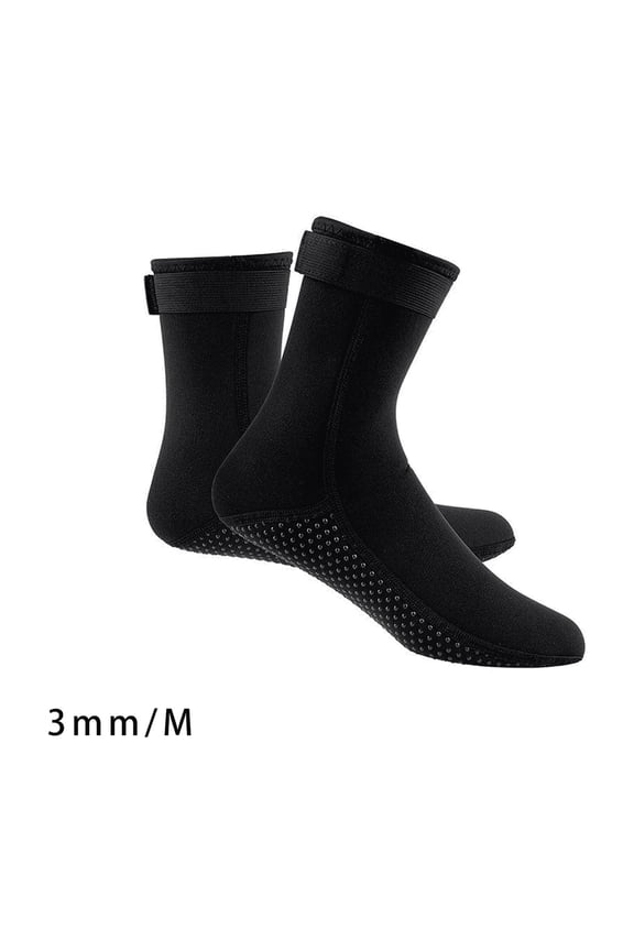 AUQ Wetsuit Socks,Comfort-Driven Beach Water Shoes,Stability-Boosting Swim Anti-Slip Socks for Wet Conditions,Black,M