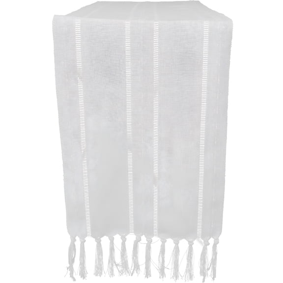 AUQ White Polyester Tablecloth for Home and Dining Table,1 Pack,72 X 13 Inches Table Cover Rectangle